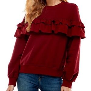 NWOT TCEC Ruffled Sweatshirt
